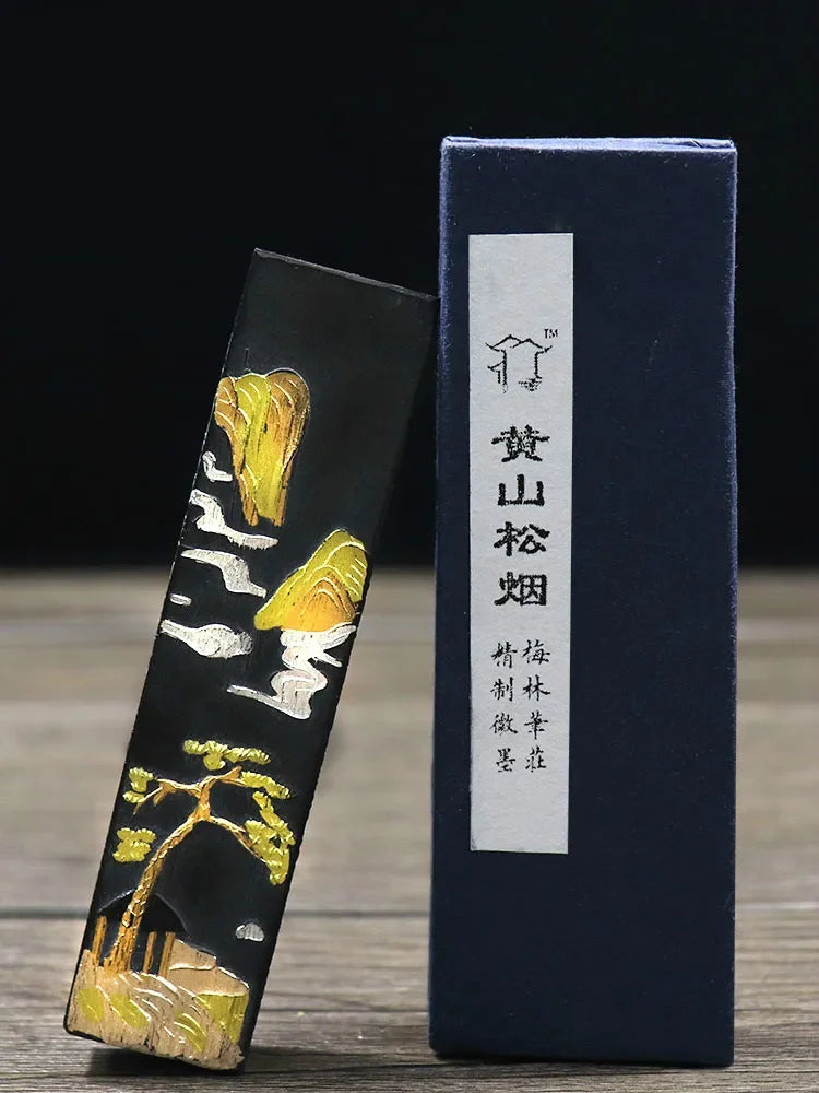 Original Chinese Painting Calligraphy Ink Stick Natural Pure Pine Soot Ink Block Grinding Ink Calligraphy Ink Bar Sumi Inkstick