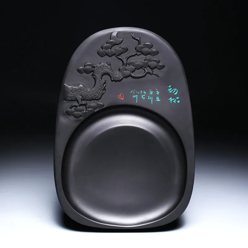 Exquisite Traditional Portable Lightweight Calligraphy Inkstones Huizhou Ink Slabs Perfect for Brush Writing Students Inkstone