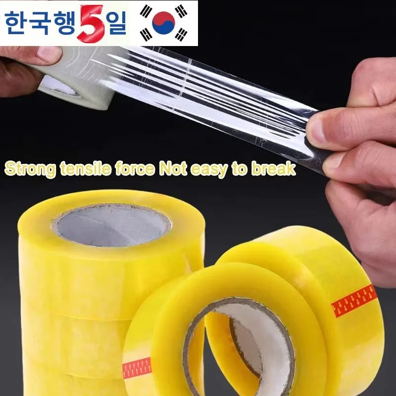 (2Pcs)48mm * 110M Transparent Yellow, Transparent White Tape for Express Packaging of Large Rolls and Thick Box Sealing