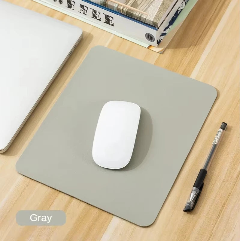 Small Mouse Pad Non-Slip Waterproof Desk Mat, Portable PU Leather Computer Pad for Office Gaming Laptop, Anti-Scratch Mousepad