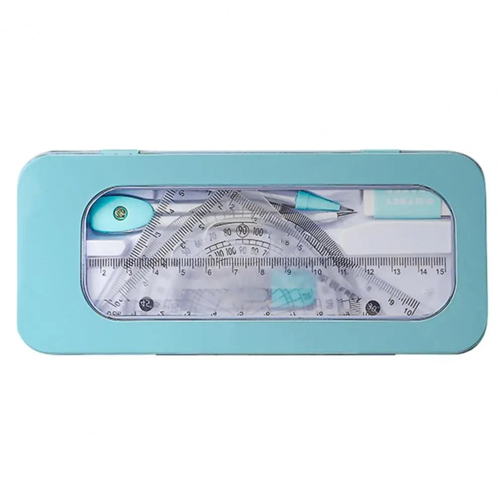 Student compass Protractor clear scale accurate mathematical geometry games school stationery 7 pieces per set