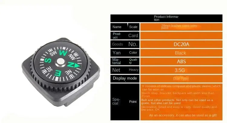 Small Outdoor Compass Camping Mountaineering Outdoor Orienteering Cross-country Compass Can Wear Width Less Than 21mm Strap