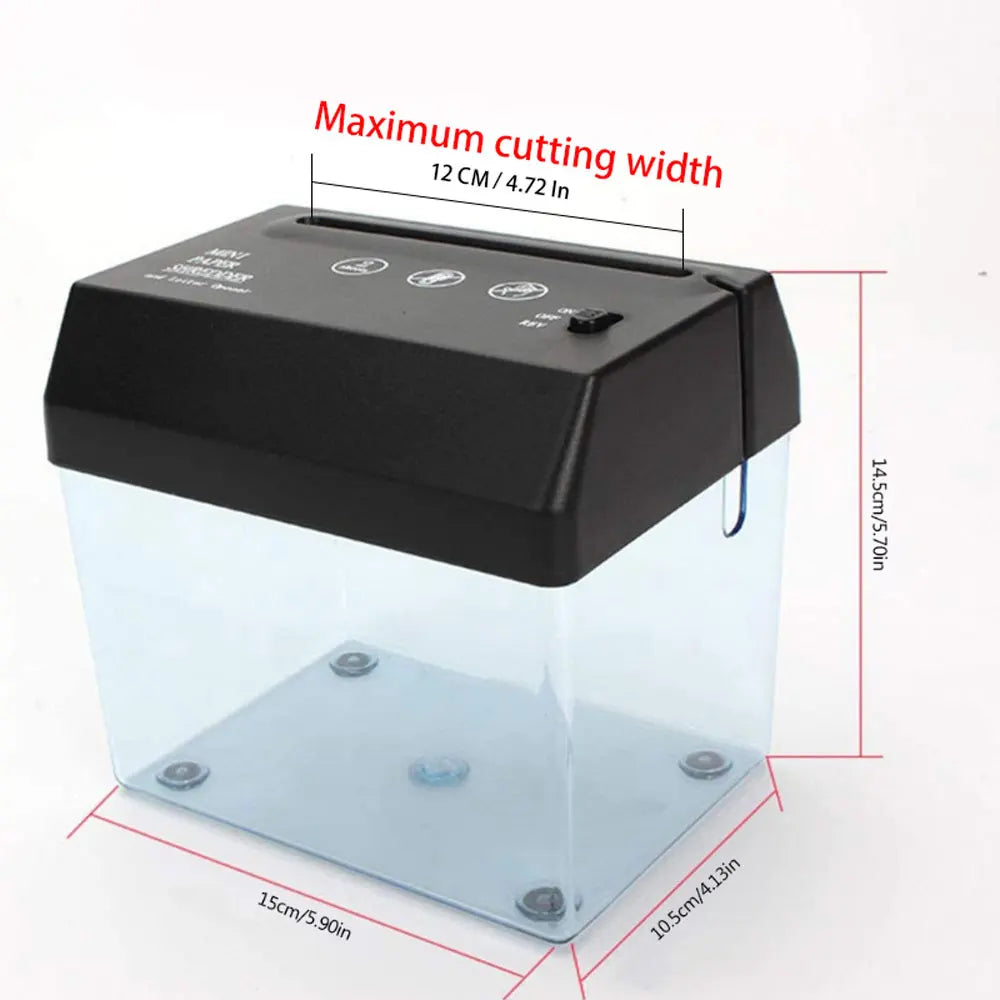 Portable Mini Paper Shredder Electric USB Battery Operated Shredder Documents Paper Cutting Tool for Home Office
