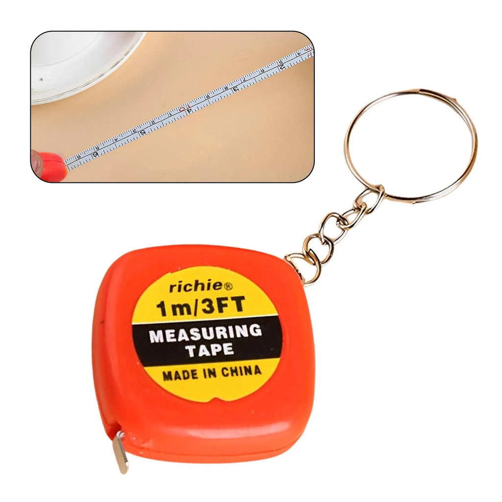 Mini Keychain Tape Measure Easy Reading Automatic Retractable Steel Tape Ruler for Woodworking Construction Sites