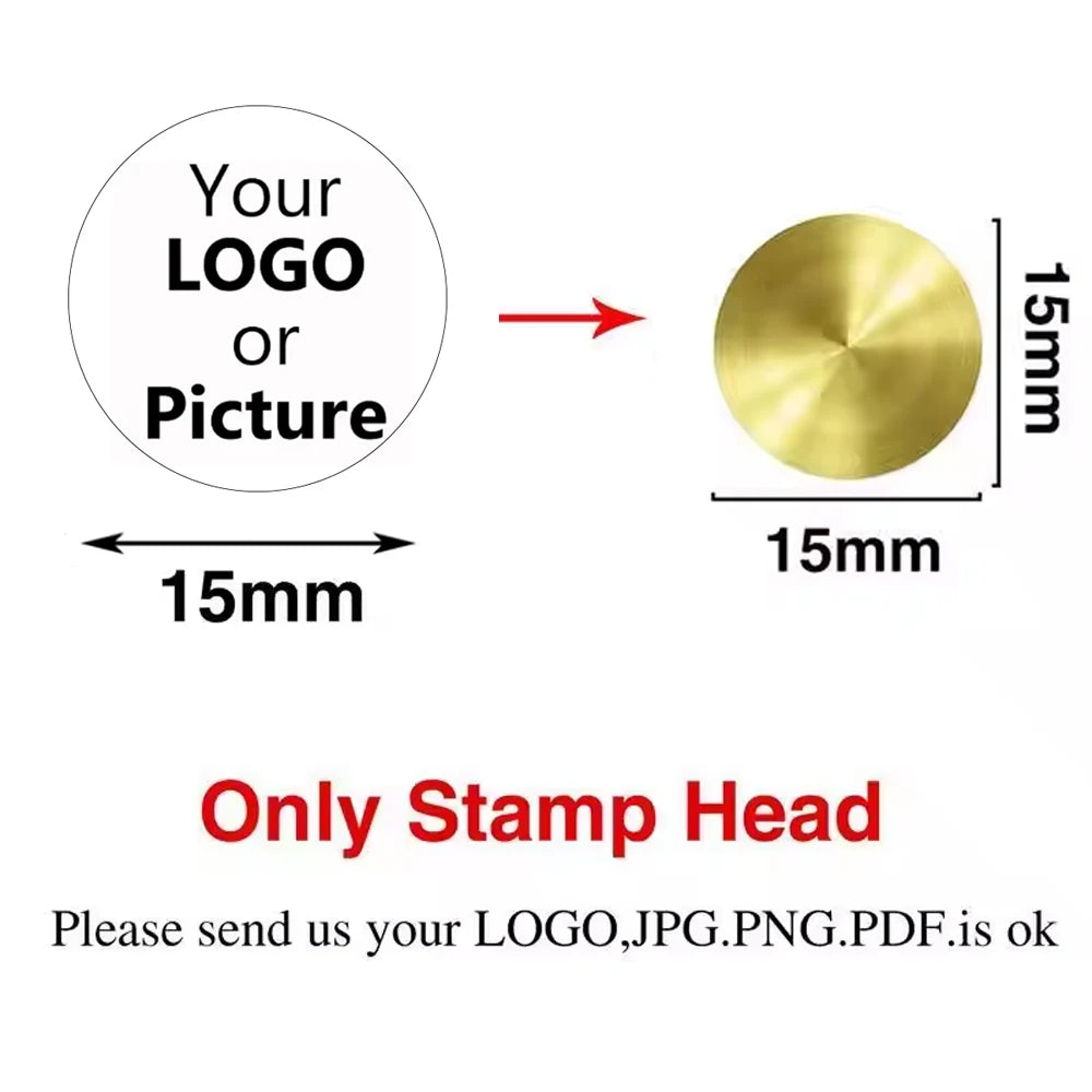 Custom Brass Wax Seal Stamp Personalized LOGO 25/30/40/50mm Round/Square Wax Sealing Head For Wedding Invitation Card Decor Seal