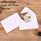 20pcs White Black Kraft Paper Envelopes for Wedding Invitation Greeting Card Black Postcard Photo Packing Paper Gift Envelope