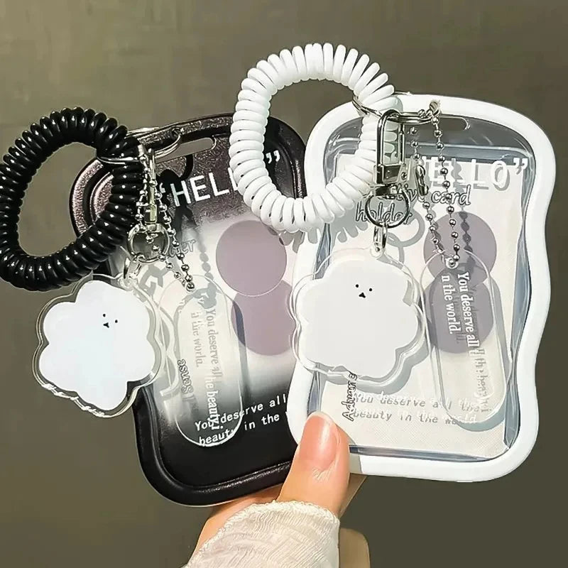 Creative Kpop Photocard Holder Transparent Keychain Photo Sleeve Bus Student Card Case Protector