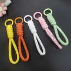 12cm Paracord Braided Woven Keychain Wrist Rope Phone case Anti-lost Rope Strap Key Ring Tactical Survival Tool Backpack Buckle