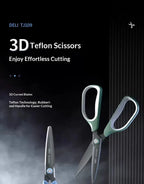 Deli Stainless Steel Scissors 3D Curved Knife Black Blade Home Office Hand Craft Anti-stick Shear Scissor School Stationery
