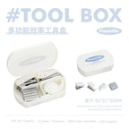 Kawaii 4/8pc Portable Stationery Multi Functional Tool Box Efficiency Set Puncher Stapler Adhesive Tape Mini School Supplies