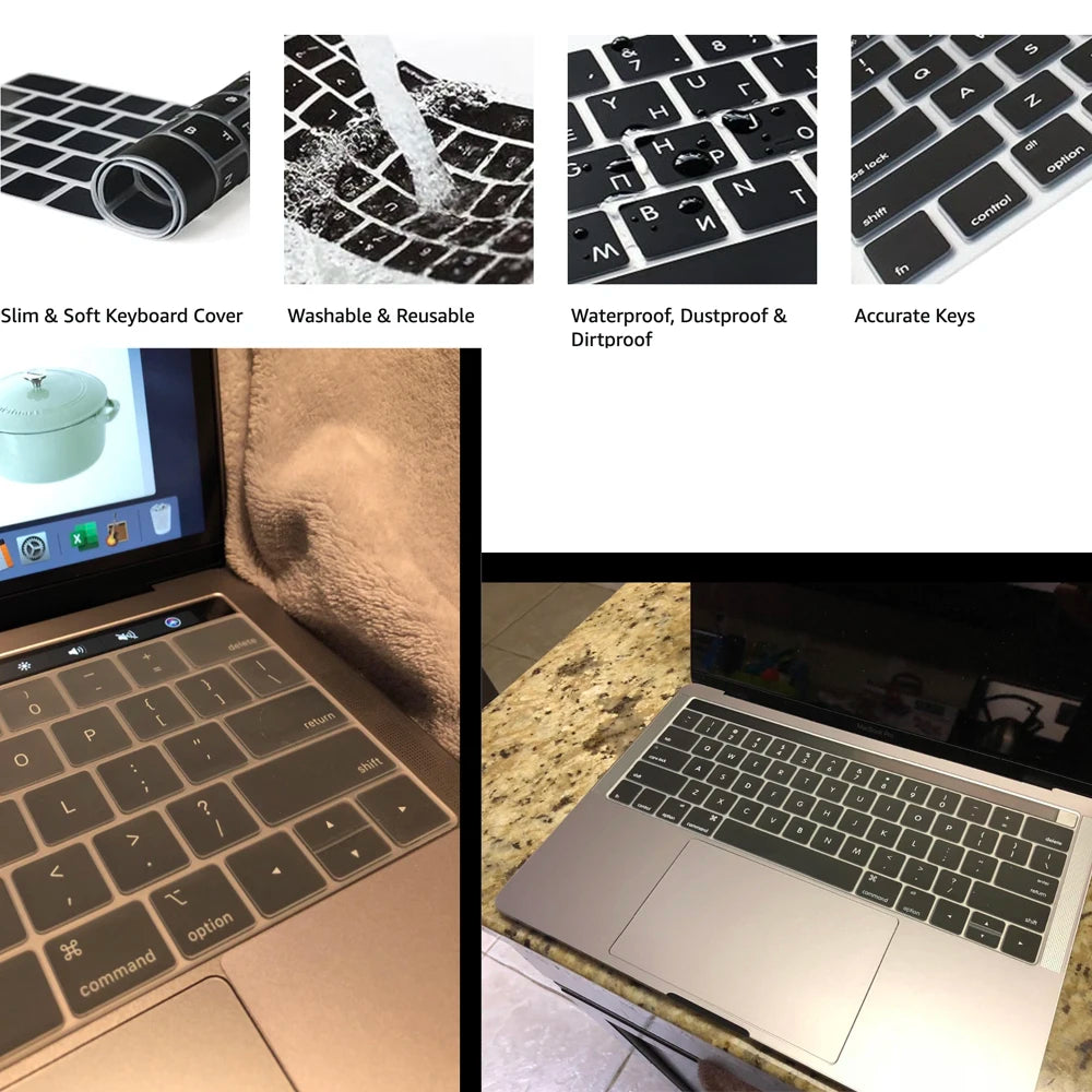Keyboard Cover Skin for MacBook Pro with Touch Bar 13" and 15" ( Model Number A2159 A1706 A1707 A1989 A1990, 2016-20129 Release)