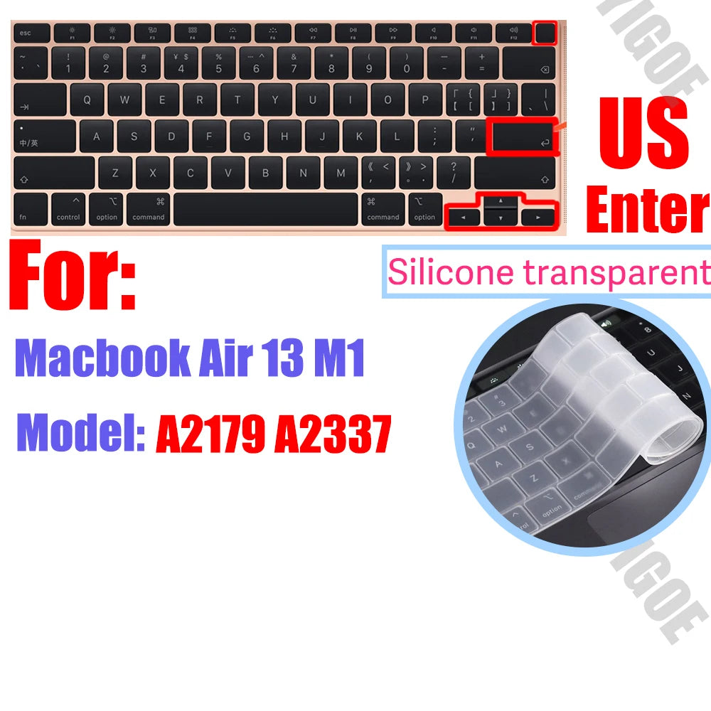 Silicone Keyboard Cover for All MacBook Air/Pro 13 14'15'16 inch,M1,M2,M3 M4 M5 Chip Model A2918,A2992,A3113,A2337,A2941 US & EU
