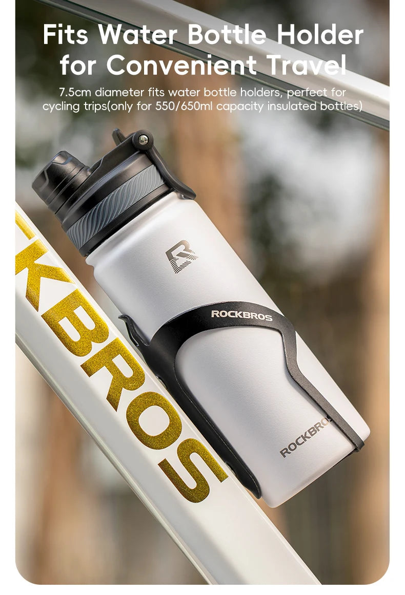 ROCKBROS Cycling Water Bottle Thermal Drinkware Vacuum Flasks & Thermoses Bottle 500ml 650ml 1000ml 1200ml Cycling Water Bottle