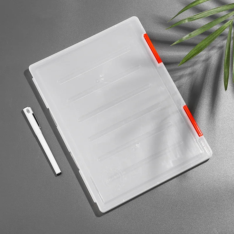Transparent Thicken A4 File Box Plastic Office Document Sorting Storage Box Buckle Design Book File Archive Seal Boxes Organizer
