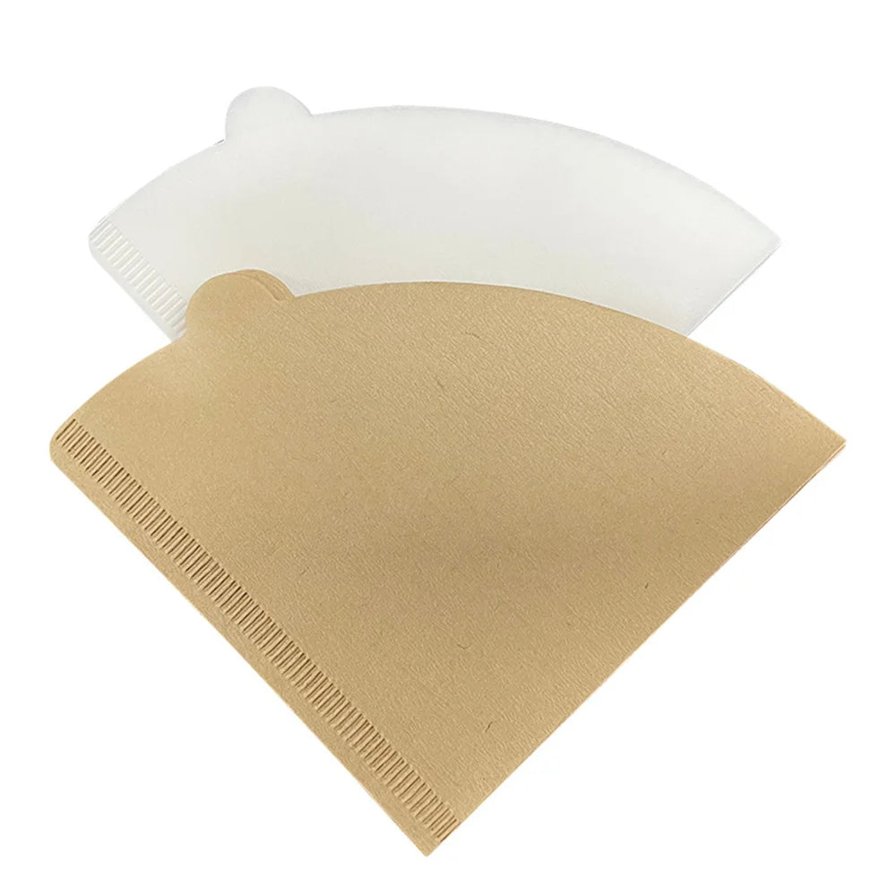 100pcs Coffee Filter Paper V-Shaped Wood Pulp Drip Paper Cone Coffee Strainer Bag Espresso Tea Infuser Accessories