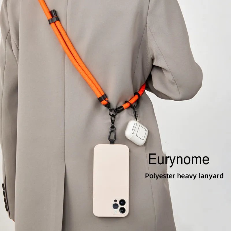 Phone Lanyard Adjustable 1 Cm Diameter Outdoor Universal Case Crossbody Shoulder Card Neck Cord Clip Hang Anti-lost Wrist Strap