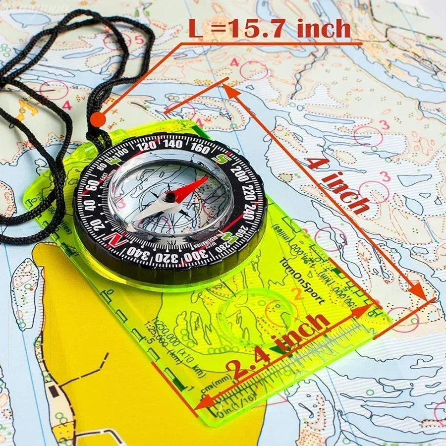 Waterproof Compass Outdoor Gadget Navigation Hiking Compass Camping Orienteering Backpacking Map Reading Compass for Scout Kids