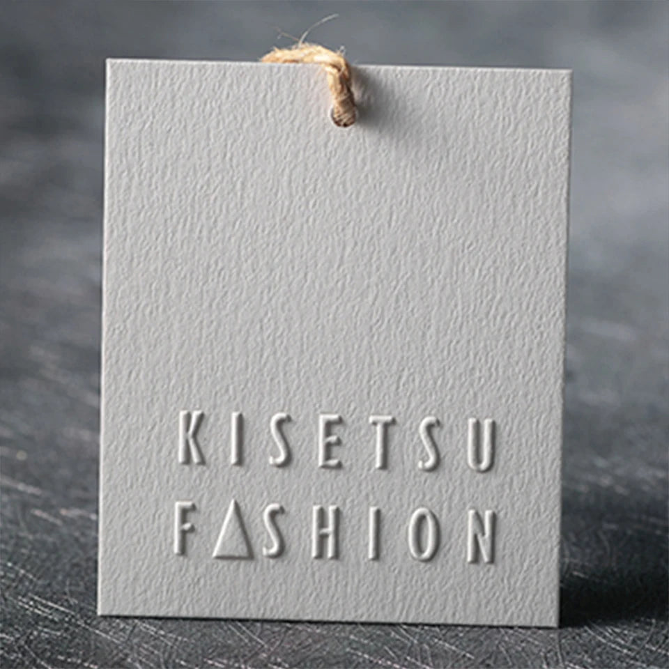 Special Paper Bump Printing Fashion Embossed Letter Tag Women's Clothing Personality Design Custom Factory Direct Sales