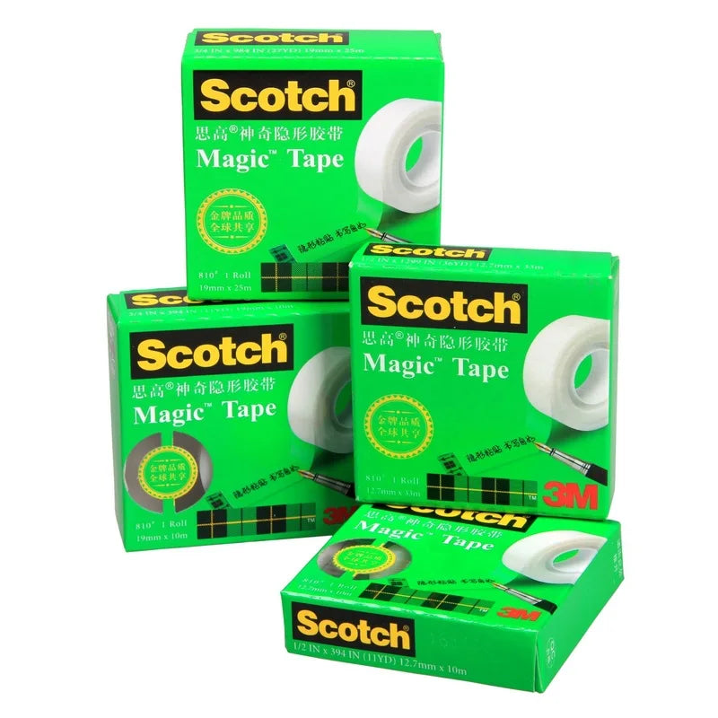 3M Scotch 810 Invisible Tape, Stable Quality Strong Adhesion Tape, Easy To Tear, Tear Noise Free