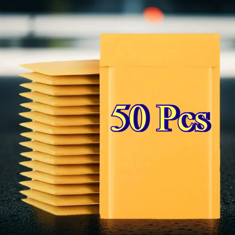 50Pcs Kraft Bubble Envelopes Paper Padded Mailers Shipping Packaging Envelope Mailing Courier Postal Storage Encelopes