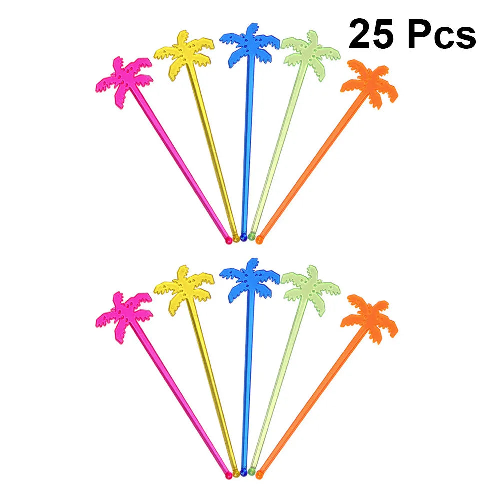 25Pcs Coffee Stir Stick Coconut Stirrers Mixing Sticks Coffee Beverage Stirring Rod Drinks Beverage Sticks Bar（Random color）