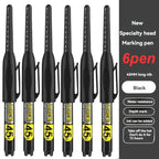1-12 PCS 45mm Tip Waterproof Long Head Marker Pen Quick-Dry Ink for Woodworking Construction, Deep Hole White Black Red Blue