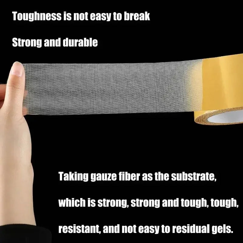 Extra Strong Double Sided Adhesive Tape Thin Super Strong Heavy Fixation Bookbinding Mesh Waterproof Powerful Grid Carpet Tape