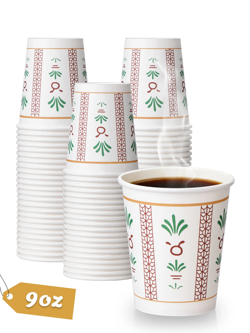 25/50/100Pcs Middle Eastern Style Printed Paper Cups, Disposable Paper Cups, Tulip Printed Paper Cups, Coffee Cups, Tea Cups,