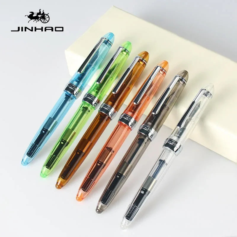 JINHAO 992 Fountain Pen Silver Clip 12 Colors Writing Pens Luxury Quality Student Business Office School Supplies Stationery
