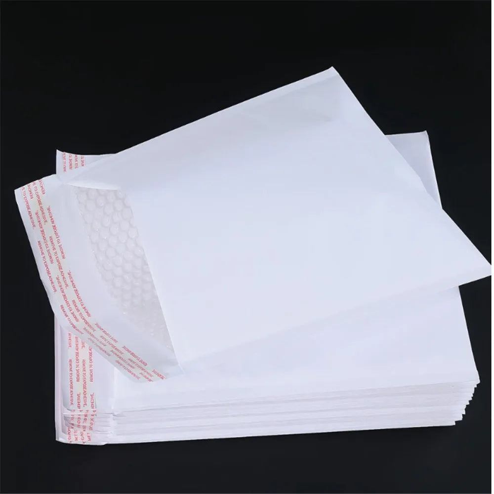 10pcs Small White Kraft Paper Bubble Envelope Shipping Bag Paper Packaging Express Bag Padded Shipping Envelopes With Bubble