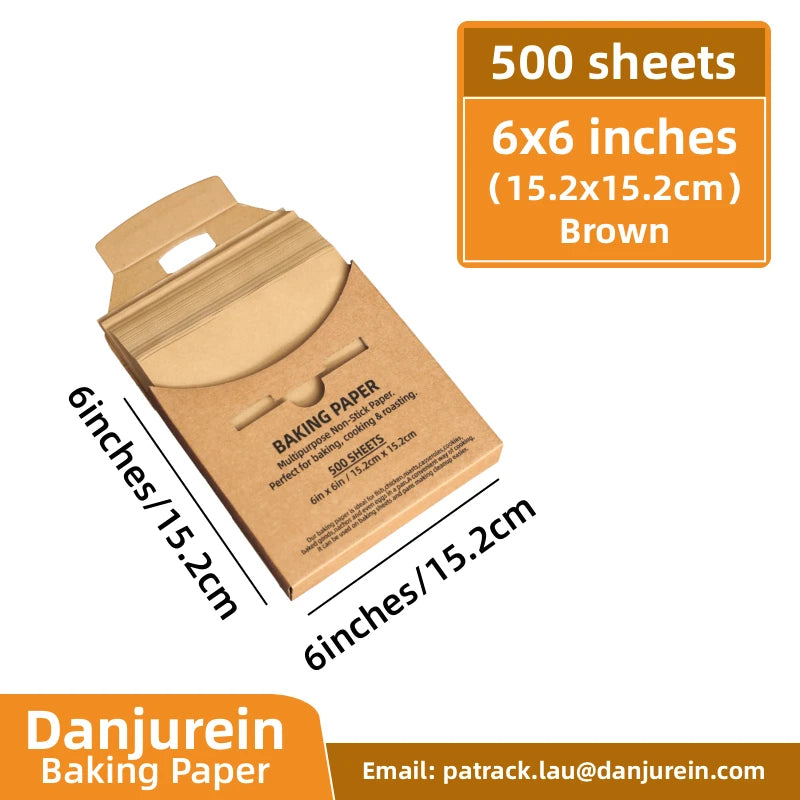 Parchment Paper Baking Paper Square Non-Stick Precut 4” to 12” Grilling Oven Air Fryer Steaming Burger Paper Baking Supplies