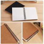 A5/A6 Spiral Sketchbook Blank Notebook 50 Sheets Kraft Paper Hardcover for Students Graffiti/Painting School Stationery Supplies
