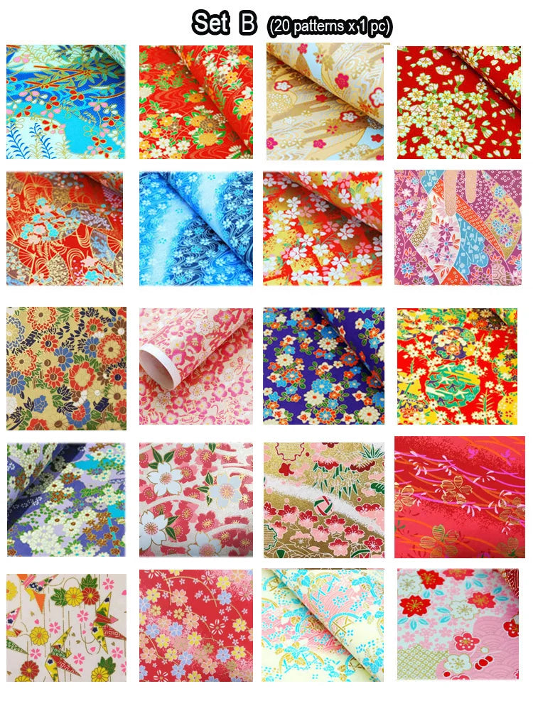 Origami Japanese Chiyogami Yunzen Paper, Hand-silk Screened Craft Paper For Gift Wrapping Box Doll Decoration 20 Sheets