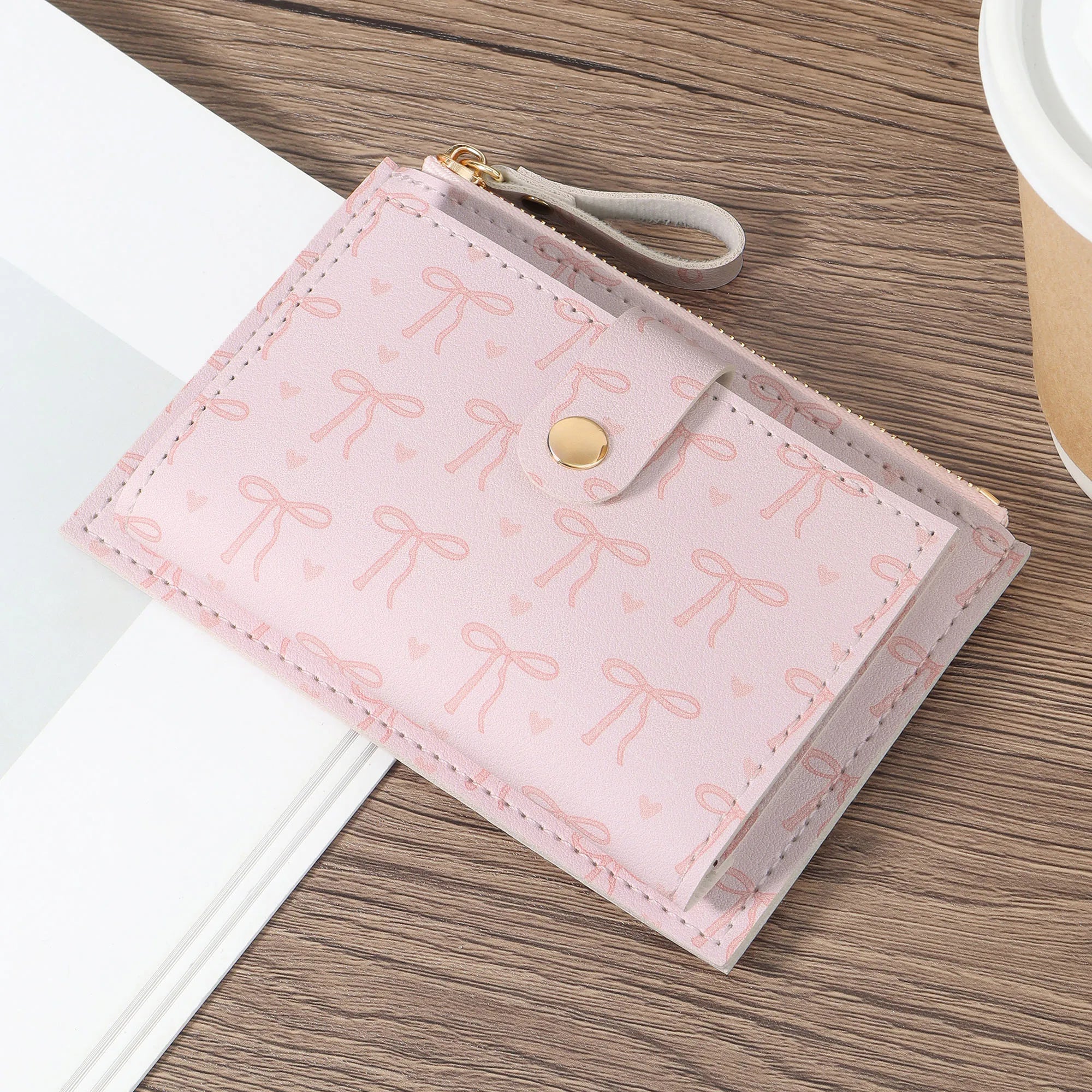 Ultra-Thin Zipper Card Wallet for Cash ID Credit Cards Coins, Lightweight Portable Pocket Money Holder