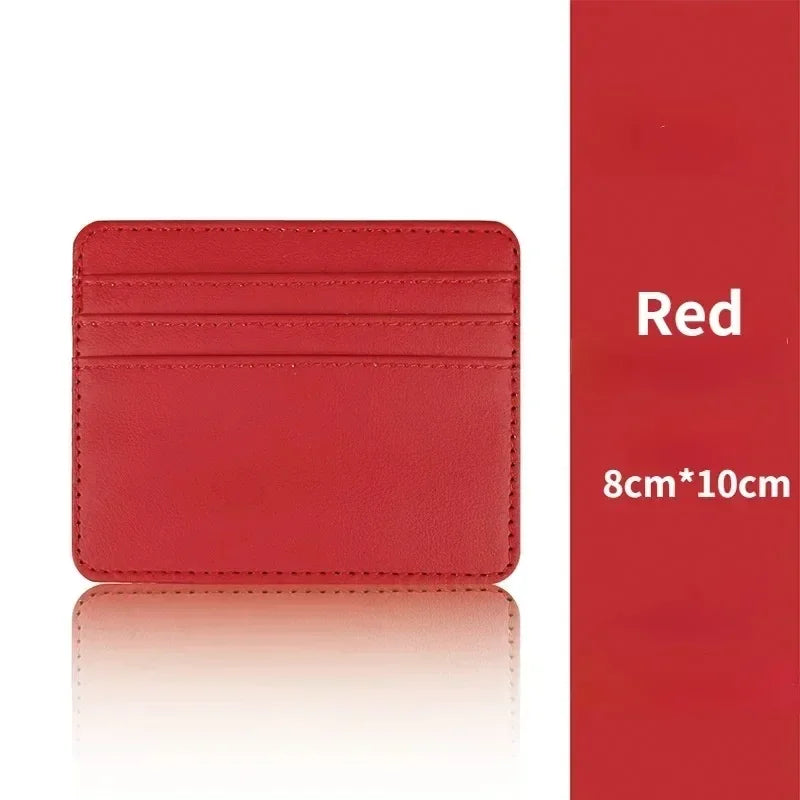 Fashion Slim PU ID Card Bag Credit Card Holder Men's Wallet Women's Wallet Mini Credit Card ID Card Bag Gift