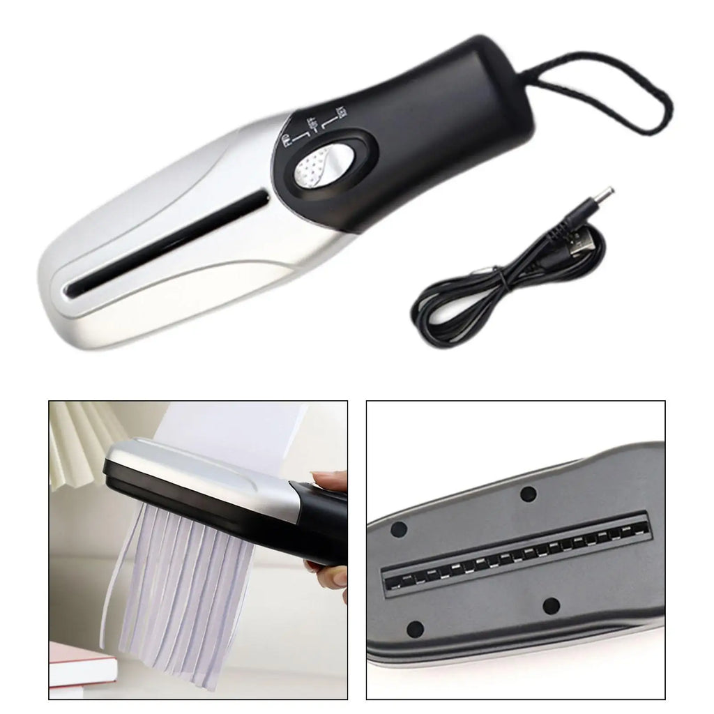 Handheld Mini Paper Shredder Strip Cutting Machine, A6 A4, Compact for Home Use Document Cutter Office Stationery for Bills