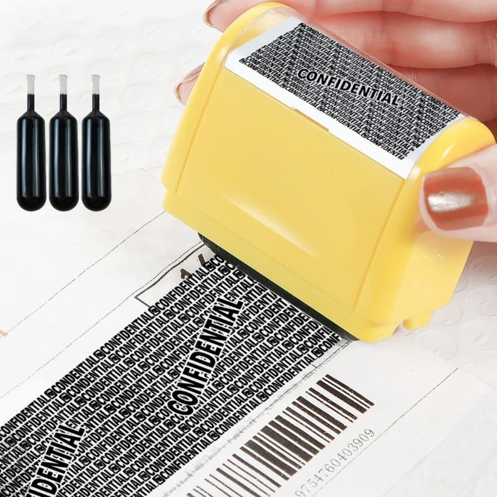 Leakproof Identity Theft Protection Roller Stamp Roller Stamp Portable Identity Stamp Roller Ink Refill Hide ID