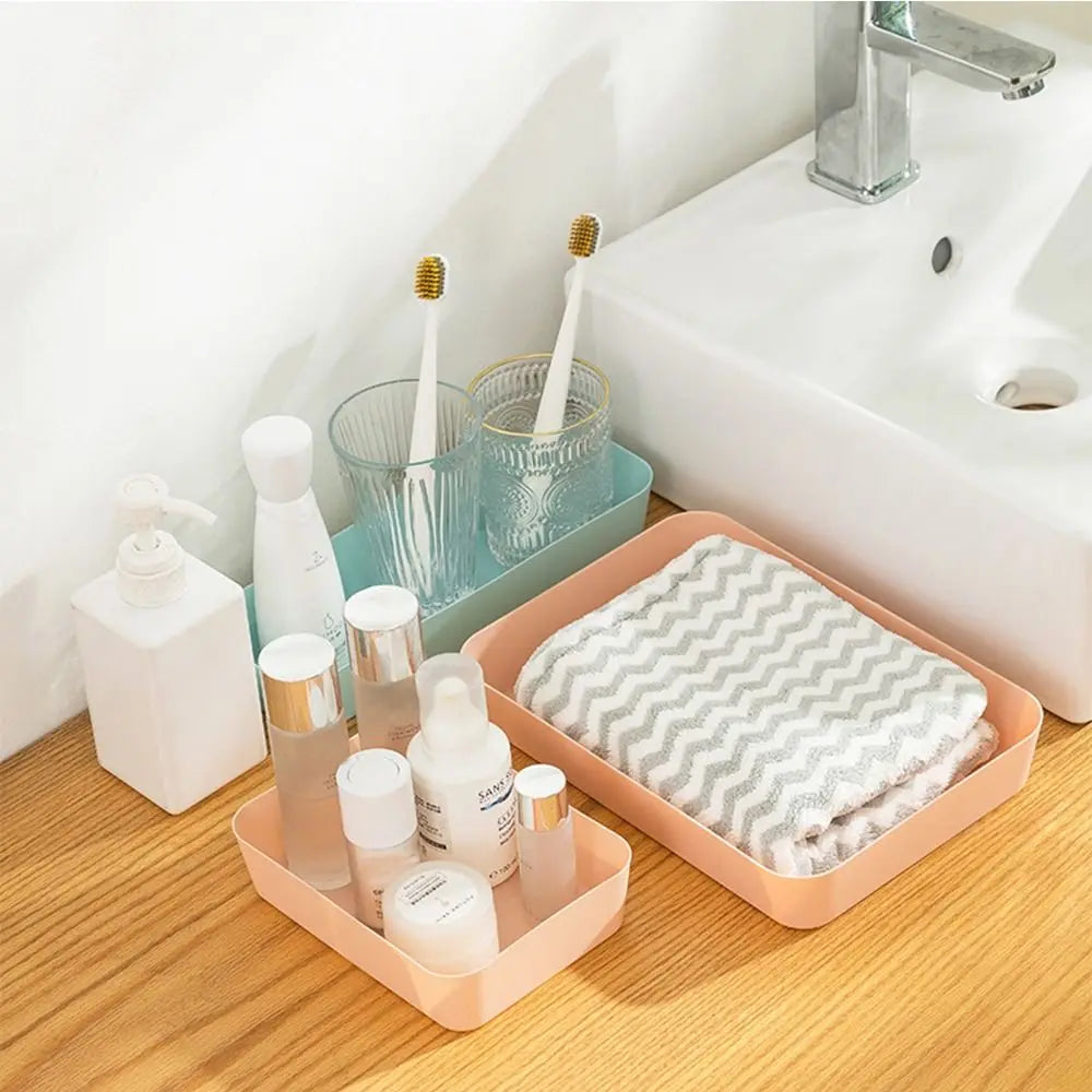 Plastic Desktop Storage Box Stackable Large Capacity Drawer Divider Storage Box Solid Color Documents File Organizer Home Office