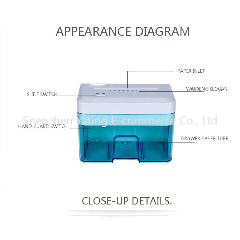 1PC Electric Paper Shredder Electric File Shredder 24v Small Office Household Paper Shredder Granular