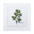 New Embroidered Herb Cocktail Napkin, Pure Linen, Lavender, Rosemary, Mint，Sage，Natural, Elegant, Tea Napkin, 15x15cm,