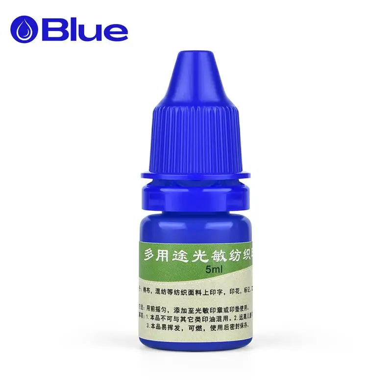 5ml Blue Red Black Ink Textile Clothes Ink Special Ink For Students Kids Name Stamp Printing On Clothing Waterproof Not Fade