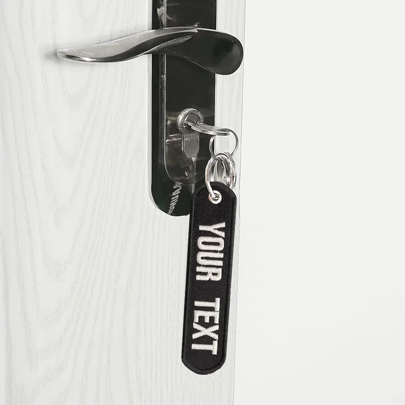 Personalized Keychain with Name Patch, Embroidery Text, Key-Ring Accessory for a Tag Customized Gift