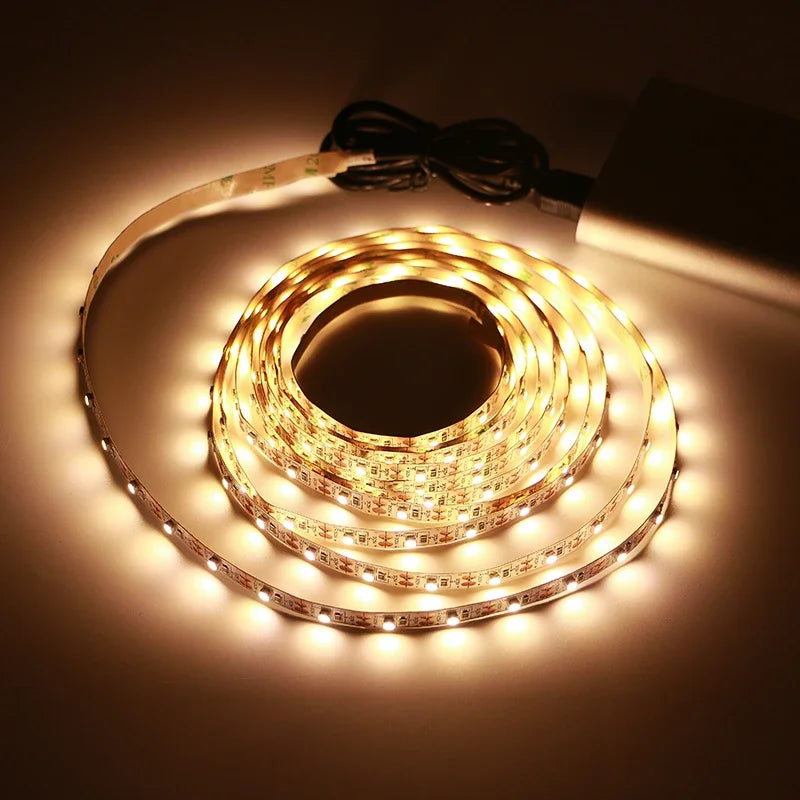 USB LED Strip Lights 2835 DC5V With Switch Flexible Lamp Tape Ribbon TV Desktop Computer Screen Background Lighting Home Decor