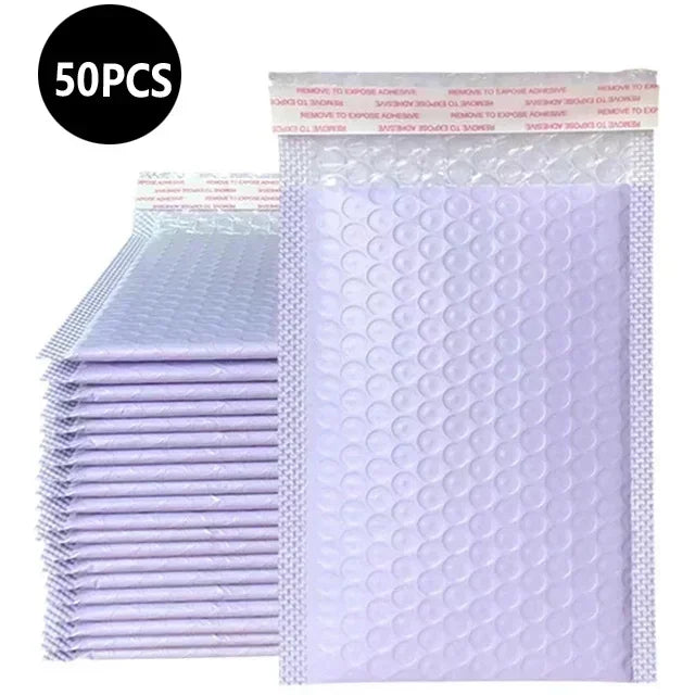 50Pcs Multicolor Bubble Envelopes, Self-Seal Shipping Bags for Small Business Packaging & Mailing Supplies