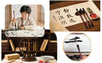 10-Piece Chinese Calligraphy Brush Set - Premium Writing Brushes for Beginners & Artists - with Roll-up Bamboo Brush Holder,