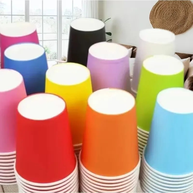 10/30/50PCS 9OZ/250ML Disposable Colored Paper Cups Thick Paper Cups Suitable for Wedding Birthday Party Decoration Supplies