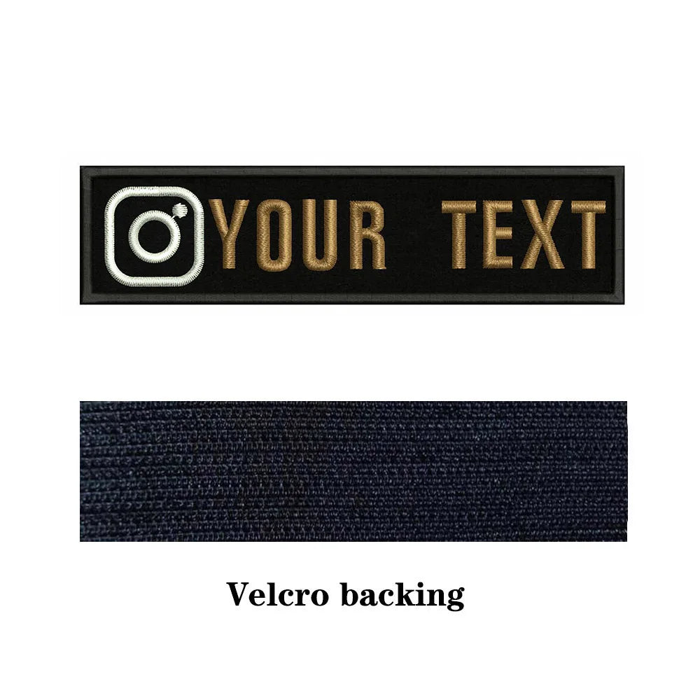 Instagram Logo 10X2.5cm Embroidery Custom Name Text Patch Stripes Badge Iron On Or  Patches