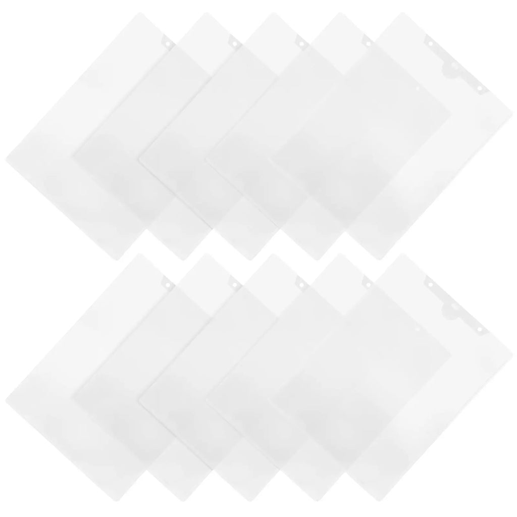 10Pcs Clear PP Plastic File Folder Sleeve Hanging Document Organizer for Office Study Paper Storage Portable File Container A4