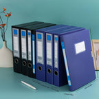 9pcs A4 Size Foldable Document Binder, Thickened PP Material, Vertical Accounting Voucher Document Storage Box with Label Holder