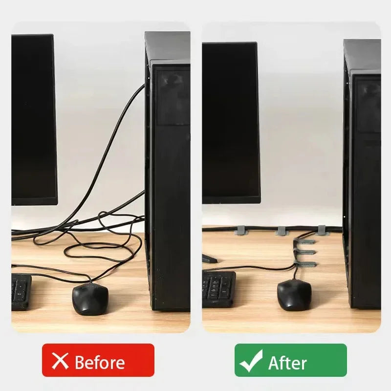 Reusable Cable Ties Fastening Wire Organizer Cord Rope Holder Self Adhesive Adjustable Cord Organizer Straps Desk Management